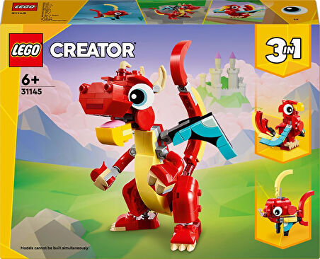 Lego Creator Kırmızı Ejderha 31145-6 Yaş Ve Üzeri Çocuklar Için Balık Ve Zümrüdüanka Model Seçenekle