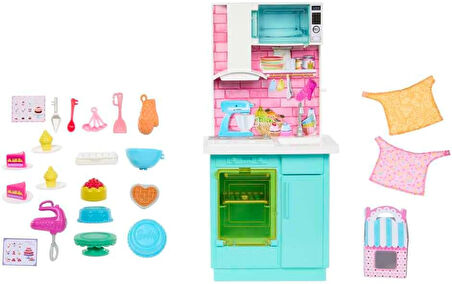 Barbie Brooklyn Ve Malibu Pasta Yapıyor Oyun Seti Hjy94