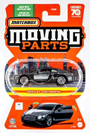 Hot Wheels Matchbox - Hareketli Parçalar - 2023 - Bentley Continental - Koyu Gümüş - 1/54-70 Yaş - N