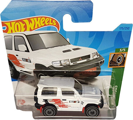 Hot Wheels - Mitsubishi Bajero Evolution - Mud Studs 3/5 - Hkk36 - Short Card - Beyaz - Rally Art - 