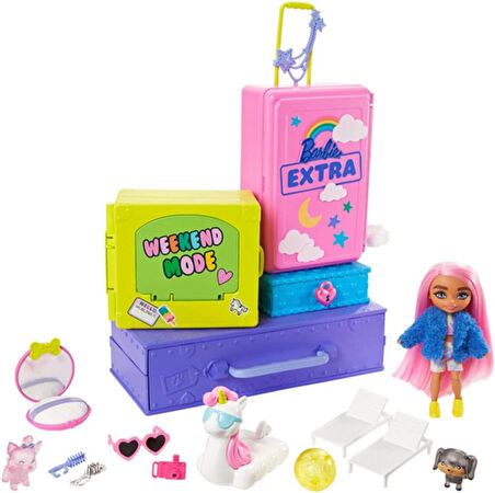 Barbie Extra Mini Ve Hayvan Dostları'Nın Seyahat Maceraları Oyun Seti, 2 Yavru Köpek Ve Barbie Extra