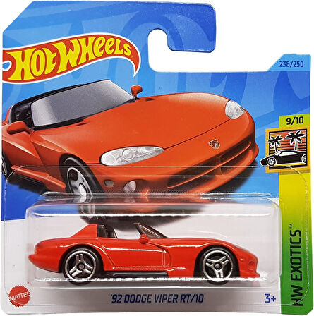 Hot Wheels - ´92 Dodge Viper Rt/10 - Hw Exotics 9/10 - Hkg71 - Short Card - Kırmızı - Mattel 2023
