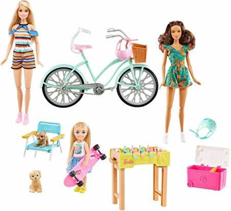 Barbie Mattel - Holiday Fun Bebek, Bisiklet Ve Aksesuarlar (Gxf32)