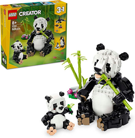 Lego Creator 3’Ü 1 Arada Vahşi Hayvanlar: Panda Ailesi 31165-8 Yaş Ve Üzeri Çocuklar Için Orka Veya 