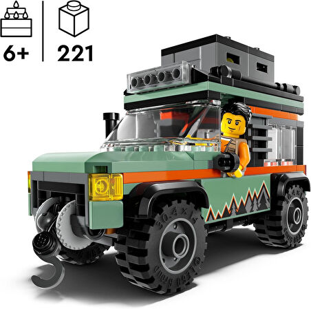 Lego City 4X4 Arazi Dağ Arabası 60447-6 Yaş Ve Üzeri Çocuklar Için Yaratıcı Oyuncak Yapım Seti, Doğu