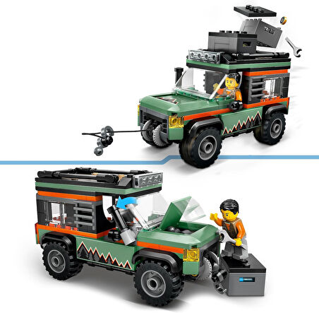 Lego City 4X4 Arazi Dağ Arabası 60447-6 Yaş Ve Üzeri Çocuklar Için Yaratıcı Oyuncak Yapım Seti, Doğu