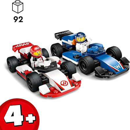 Lego City F1 Williams Racing Ve Haas F1 Yarış Arabaları 60464-4 Yaş Ve Üzeri Çocuklar Için 2 F1 Pilo