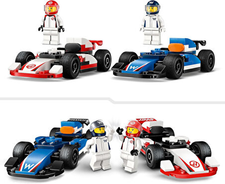 Lego City F1 Williams Racing Ve Haas F1 Yarış Arabaları 60464-4 Yaş Ve Üzeri Çocuklar Için 2 F1 Pilo