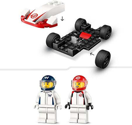 Lego City F1 Williams Racing Ve Haas F1 Yarış Arabaları 60464-4 Yaş Ve Üzeri Çocuklar Için 2 F1 Pilo