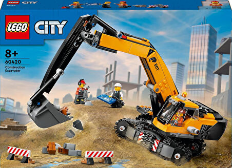 Lego City Sarı İnşaat Ekskavatörü 60420-8 Yaş Ve Üzeri Araçları Seven Çocuklar Için Yaratıcı Oyuncak