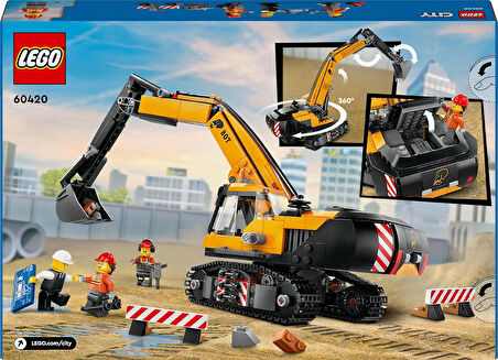 Lego City Sarı İnşaat Ekskavatörü 60420-8 Yaş Ve Üzeri Araçları Seven Çocuklar Için Yaratıcı Oyuncak