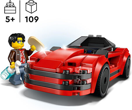 Lego City Kırmızı Spor Araba 60448-5 Yaş Ve Üzeri Çocuklar Için Yaratıcı Oyuncak Yapım Seti, Doğum G