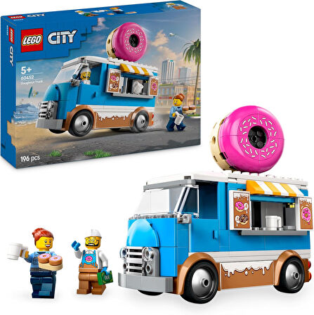 Lego City Donut Kamyonu 60452-5 Yaş Ve Üzeri Çocuklar Için Yaratıcı Oyuncak Yapım Seti, Doğum Günü H