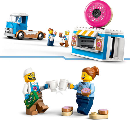 Lego City Donut Kamyonu 60452-5 Yaş Ve Üzeri Çocuklar Için Yaratıcı Oyuncak Yapım Seti, Doğum Günü H