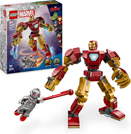 Lego Marvel Iron Man Robotu, Ultron’A Karşı 76307-6 Yaş Ve Üzeri Süper Kahraman Sevenler Için Yaratı