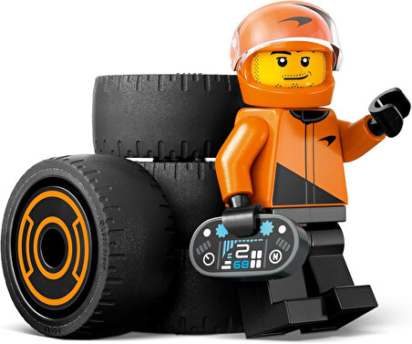 Lego City Mclaren Yarış Arabalı F1 Sürücüsü 60442-6 Yaş Ve Üzeri Çocuklar Için Mini Yarış Arabası İç