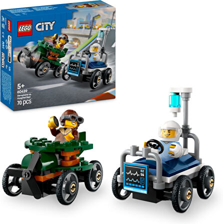 Lego City Uçak, Hastane Yatağına Karşı Yarış Arabası Paketi 60459-5 Yaş Üzeri Çocuklar Için Yaratıcı