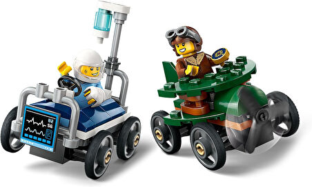 Lego City Uçak, Hastane Yatağına Karşı Yarış Arabası Paketi 60459-5 Yaş Üzeri Çocuklar Için Yaratıcı