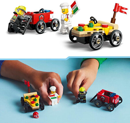 Lego City Pizza Arabası İtfaiye Kamyonuna Karşı Yarış Arabası Paketi 60458-5 Yaş Ve Üzeri Çocuklar I