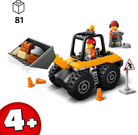 Lego Sarı Tekerlekli İnşaat Yükleyicisi 60450-4 Yaş Ve Üzeri Çocuklar Için Yaratıcı İnşaat Aracı İçe