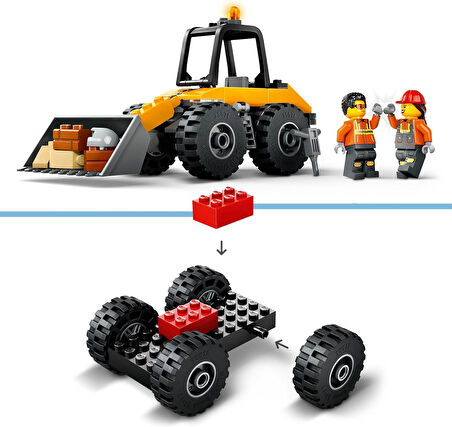 Lego Sarı Tekerlekli İnşaat Yükleyicisi 60450-4 Yaş Ve Üzeri Çocuklar Için Yaratıcı İnşaat Aracı İçe