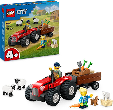 Lego City Römorklu Kırmızı Çiftlik Traktörü Ve Koyun 60461-4 Yaş Ve Üzeri Çocuklar Için Yaratıcı Oyu