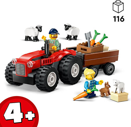 Lego City Römorklu Kırmızı Çiftlik Traktörü Ve Koyun 60461-4 Yaş Ve Üzeri Çocuklar Için Yaratıcı Oyu