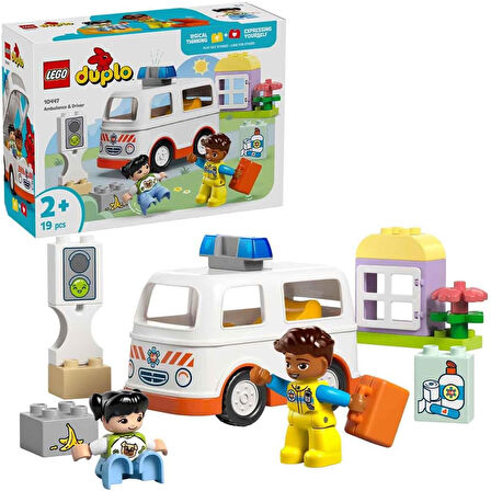 Lego Duplo Town Ambulans Ve Sürücü 10447-2 Yaş Ve Üzeri Çocuklar Için Eğitici Ve Yaratıcı Oyuncak Ya