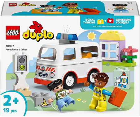 Lego Duplo Town Ambulans Ve Sürücü 10447-2 Yaş Ve Üzeri Çocuklar Için Eğitici Ve Yaratıcı Oyuncak Ya