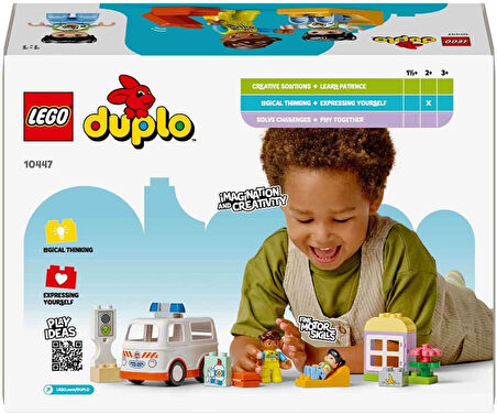 Lego Duplo Town Ambulans Ve Sürücü 10447-2 Yaş Ve Üzeri Çocuklar Için Eğitici Ve Yaratıcı Oyuncak Ya