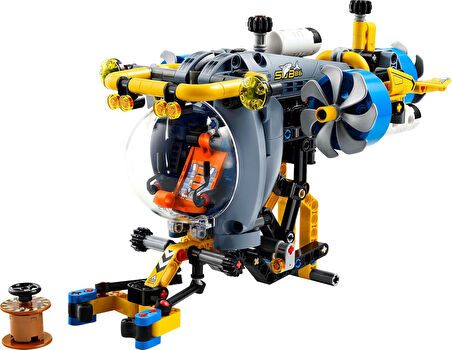 Lego Technic Derin Deniz Araştırma Denizaltı Oyuncağı – Dönen Pervaneler, Hava Tankları Ve Kokpit Iç