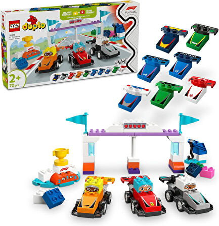 Lego Duplo Town F1 Takımı Yarış Arabaları Ve Sürücüler 10445-2 Yaş Ve Üzeri Çocuklar İçin Eğitici Ve