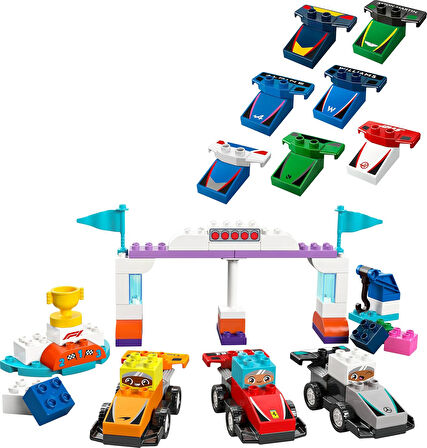 Lego Duplo Town F1 Takımı Yarış Arabaları Ve Sürücüler 10445-2 Yaş Ve Üzeri Çocuklar İçin Eğitici Ve