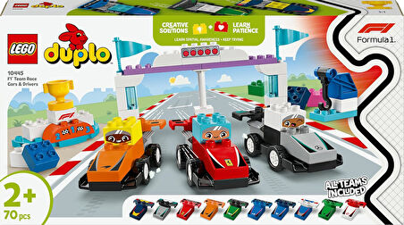 Lego Duplo Town F1 Takımı Yarış Arabaları Ve Sürücüler 10445-2 Yaş Ve Üzeri Çocuklar İçin Eğitici Ve