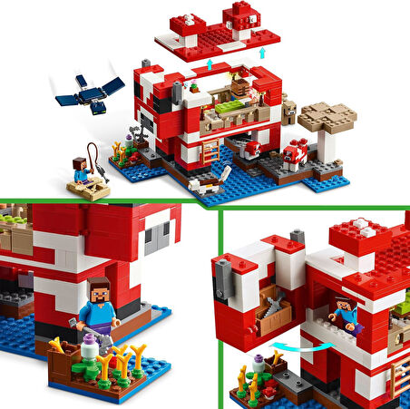 Lego Minecraft Moshroom Evi 21270 – 8 Yaş Ve Üzeri Erkek Ve Kız Çocuklar Için Mantar Tarlaları, Stev