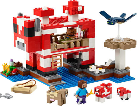 Lego Minecraft Moshroom Evi 21270 – 8 Yaş Ve Üzeri Erkek Ve Kız Çocuklar Için Mantar Tarlaları, Stev