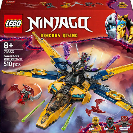 Lego Ninjago Ras Ve Arin'In Süper Fırtına Jeti 71833-8 Yaş Ve Üzeri Çocuklar Için 3 Ninja Minifigürü