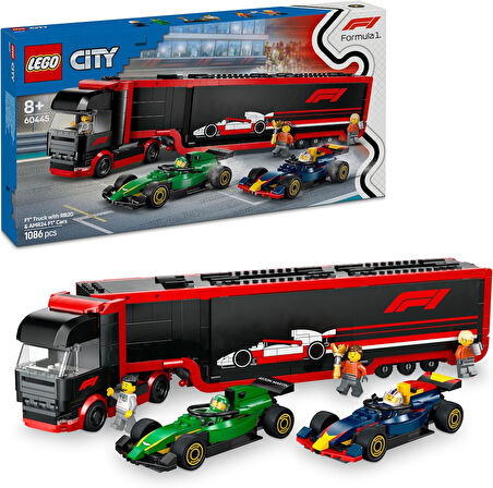 Lego City Rb20 Ve Amr24 F1 Arabalı F1 Kamyonu 60445-8 Yaş Ve Üzeri Çocuklar Için Yarış Arabalı Yarat
