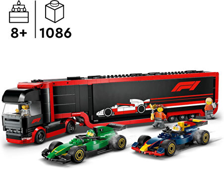 Lego City Rb20 Ve Amr24 F1 Arabalı F1 Kamyonu 60445-8 Yaş Ve Üzeri Çocuklar Için Yarış Arabalı Yarat
