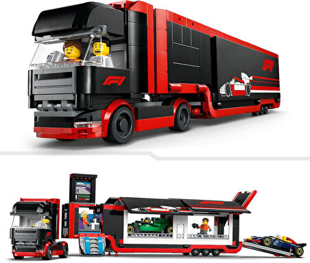 Lego City Rb20 Ve Amr24 F1 Arabalı F1 Kamyonu 60445-8 Yaş Ve Üzeri Çocuklar Için Yarış Arabalı Yarat