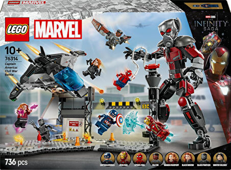 Lego Marvel Kaptan Amerika: Kahramanların Savaşı Aksiyon Savaşı 76314-10 Yaş Ve Üzeri Çocuklar İçin 