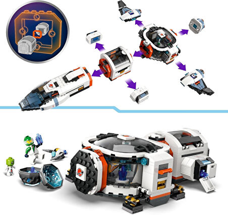 Lego City Modüler Galaktik Uzay Gemisi 60446-7 Yaş Ve Üzeri Çocuklar Için Astronot Ve Uzaylı Minifig