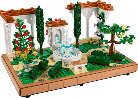 Lego Icons Fıskiyeli Bahçe 10359 – Yetişkinler İçin Ev Ve Ofis Dekoru, Selvi Ağaçları, Çiçekler Ve H