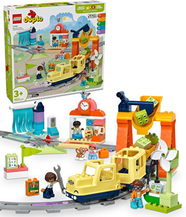 Lego Duplo Town Büyük İnteraktif Mahalle Treni 10428 – 3 Yaş Ve Üzeri Çocuklara Özel Işıklı, Sesli V