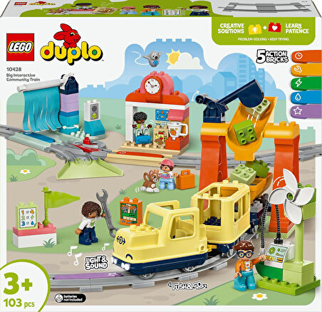 Lego Duplo Town Büyük İnteraktif Mahalle Treni 10428 – 3 Yaş Ve Üzeri Çocuklara Özel Işıklı, Sesli V
