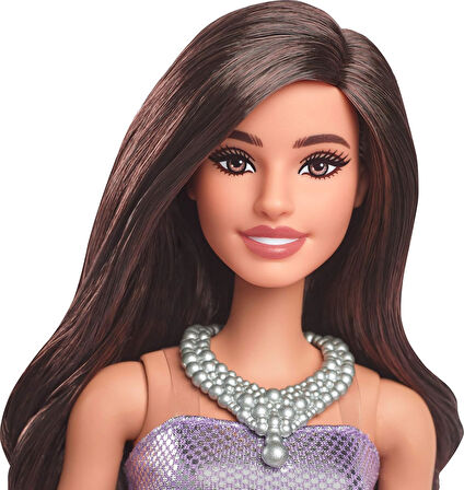 Barbie® Büyüleyici Parti Bebekleri - Mor Metalik Elbiseli Esmer, 3Y+, Hyt92