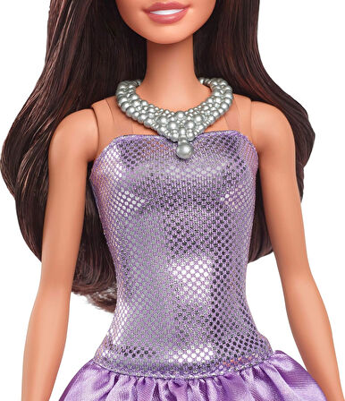 Barbie® Büyüleyici Parti Bebekleri - Mor Metalik Elbiseli Esmer, 3Y+, Hyt92