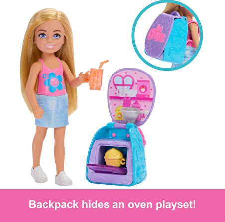 Barbie® Chelsea Sırt Çantası Olabilen Cupcake Oyun Seti, 3Y+, Jbf46