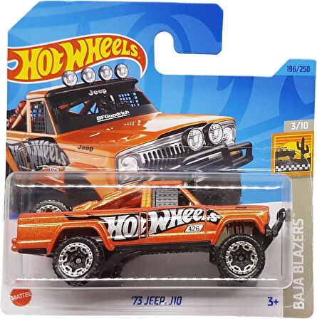 Hot Wheels - ´73 Jeep J10 - Baja Blazers 3/10 - Hkg61 - Short Card - Turuncu Metalik - Bfgoodrich - 