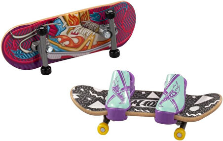 Hot Wheels Skate Retro Temalı İkili Parmak Kaykay Ve Ayakkabı Paketleri Hxl17-Hxl19